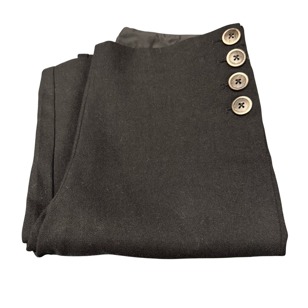 Elevenses Brighton Pants‎ Womens 2 (30x32 ACTUAL) Black Flare Slacks Anthro
